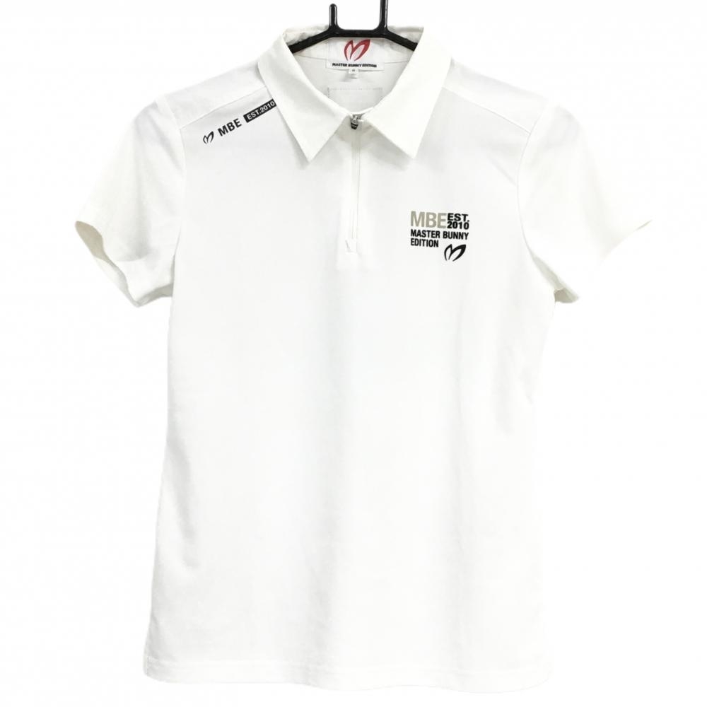マスターバニー 半袖ポロシャツ 白×黒 ハーフジップ レディース 0(S) ゴルフウェア 2024年モデル MASTER BUNNY EDITION