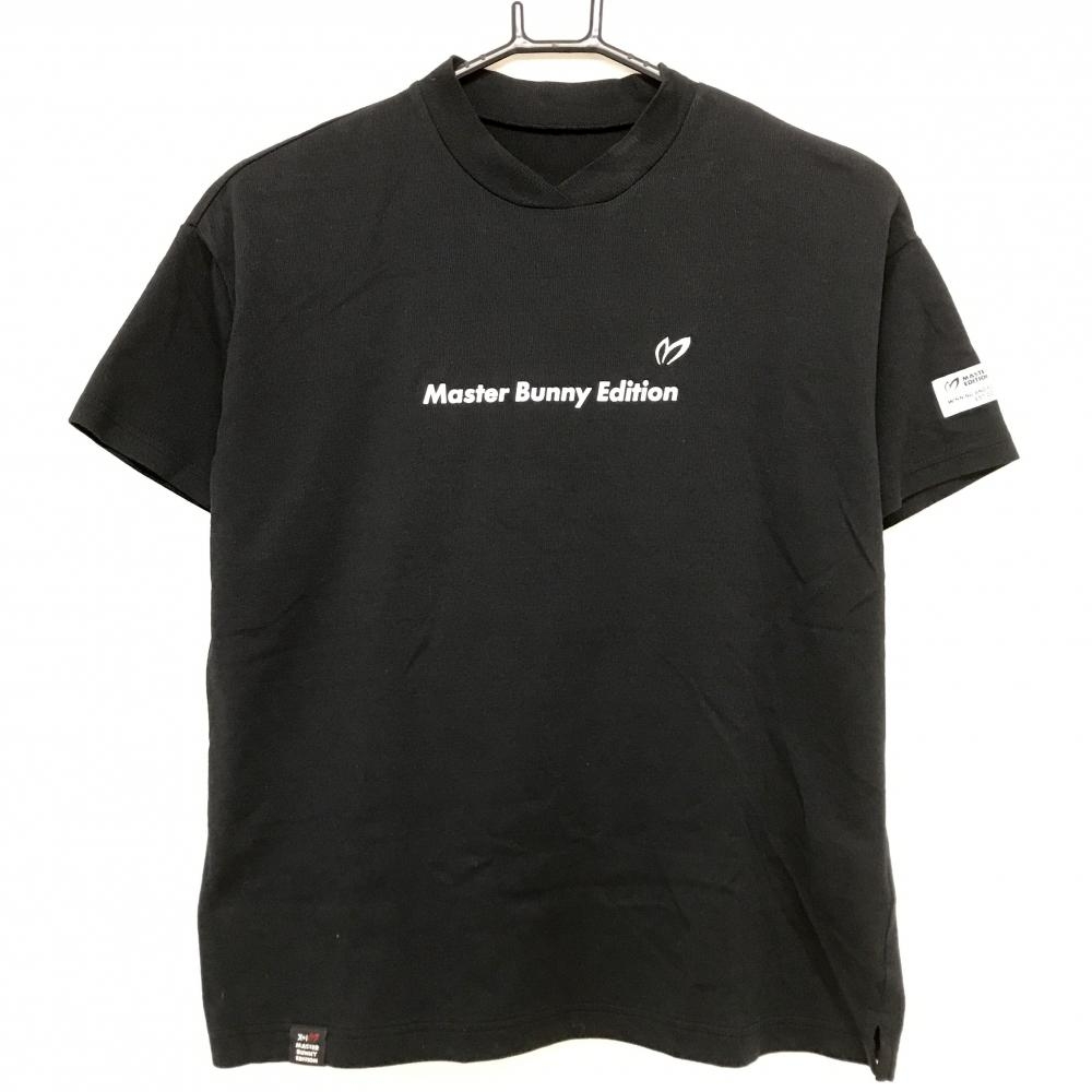 【美品】マスターバニー Tシャツ 黒 フロントロゴ白 レディース 1(M) ゴルフウェア MASTER BUNNY EDITION