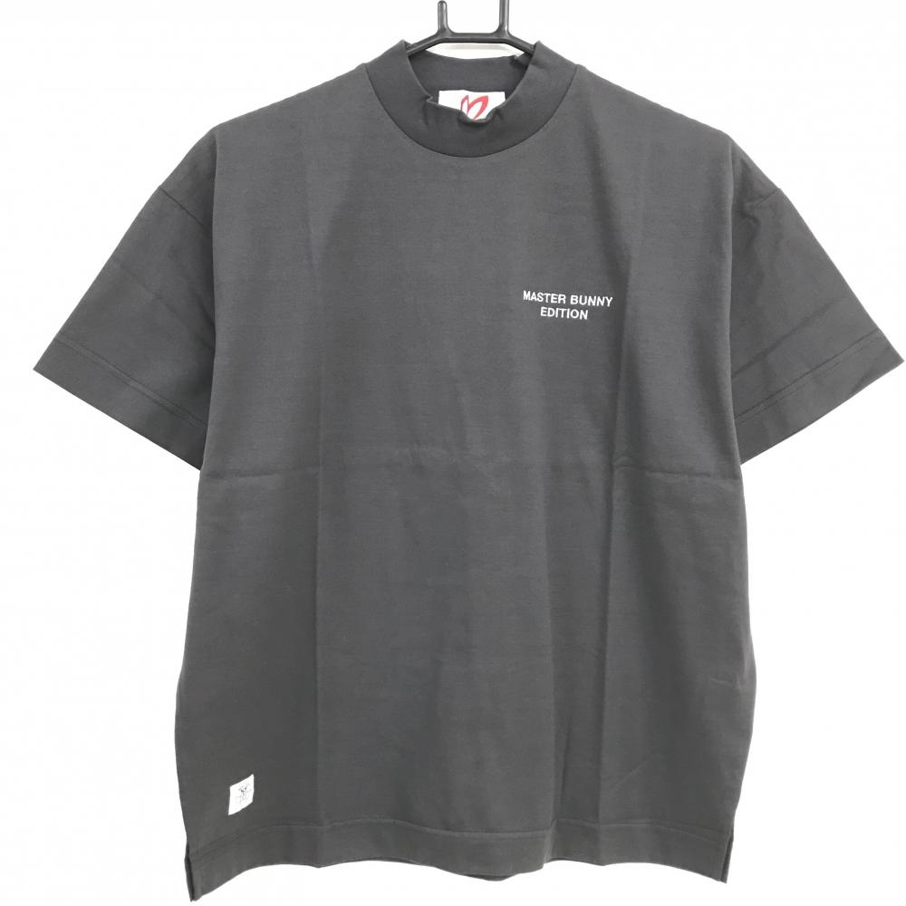 【新品】マスターバニー Tシャツ グレージュ ロゴ白 モックネック レディース 1(M) ゴルフウェア 2024年モデル MASTER BUNNY EDITION