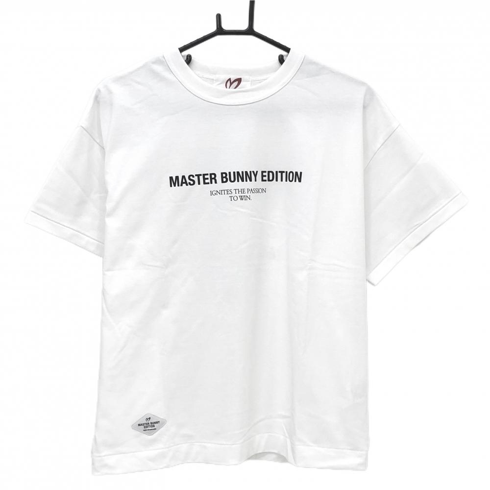 【新品】マスターバニー Tシャツ 白×黒 ロゴプリント  レディース 1(M) ゴルフウェア 2025年モデル MASTER BUNNY EDITION