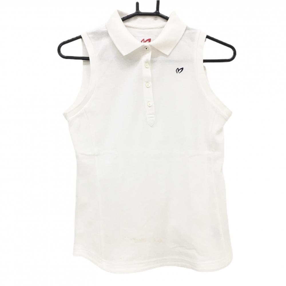 マスターバニー ノースリーブポロシャツ 白 ロゴ刺しゅう レディース 0(S) ゴルフウェア MASTER BUNNY EDITION
