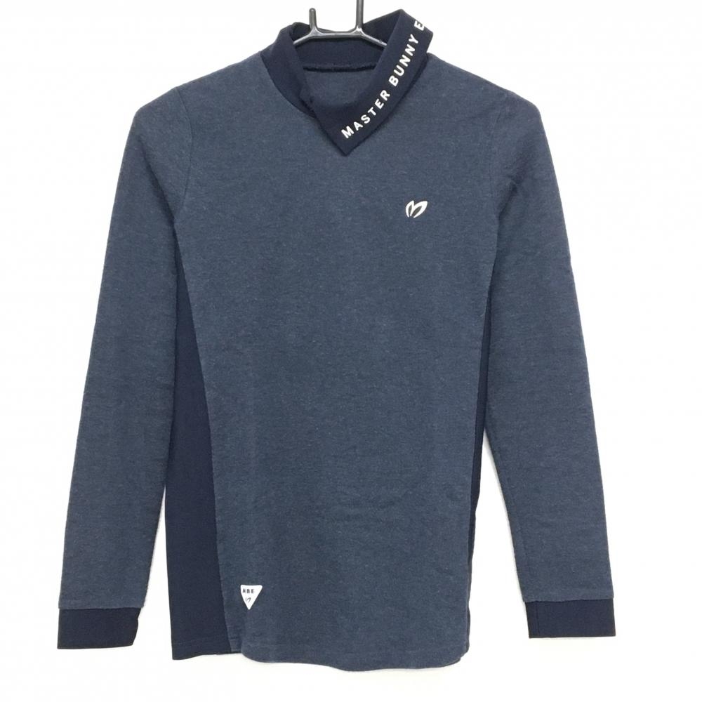 マスターバニー 長袖ハイネックシャツ 杢ネイビー ネックロゴ  レディース 1(M) ゴルフウェア MASTER BUNNY EDITION