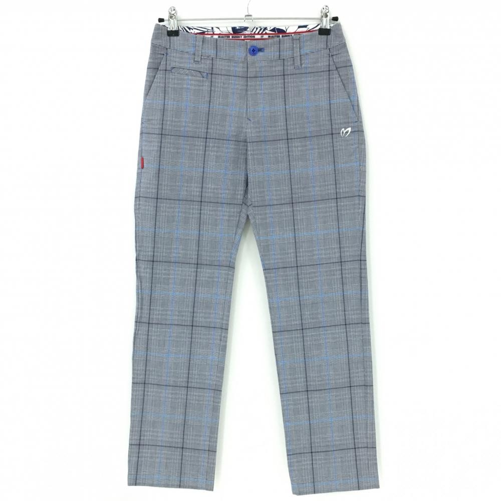 【超美品】マスターバニー パンツ ネイビー×白 グレンチェック ストレッチ レディース 1(M) ゴルフウェア MASTER BUNNY EDITION