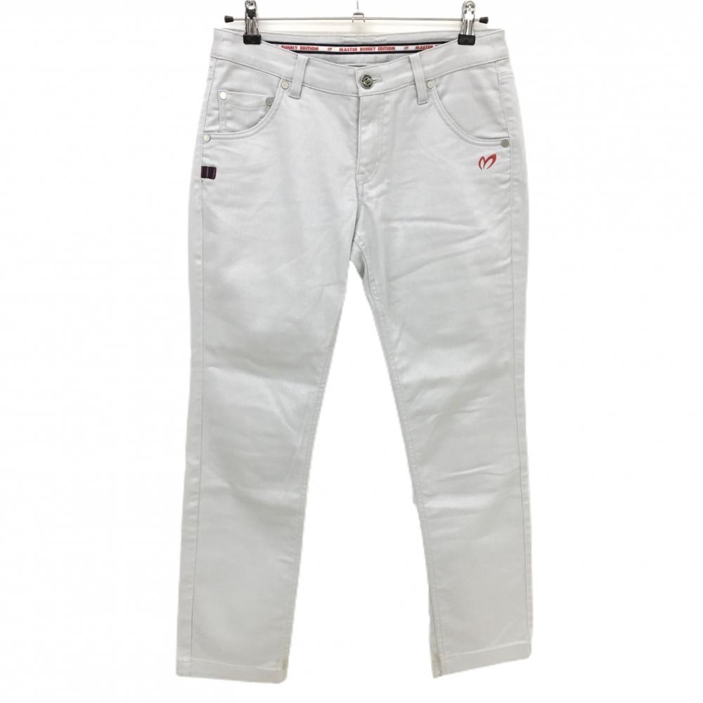 【美品】マスターバニー パンツ ライトグレー ストレッチ レディース 2(L) ゴルフウェア MASTER BUNNY EDITION