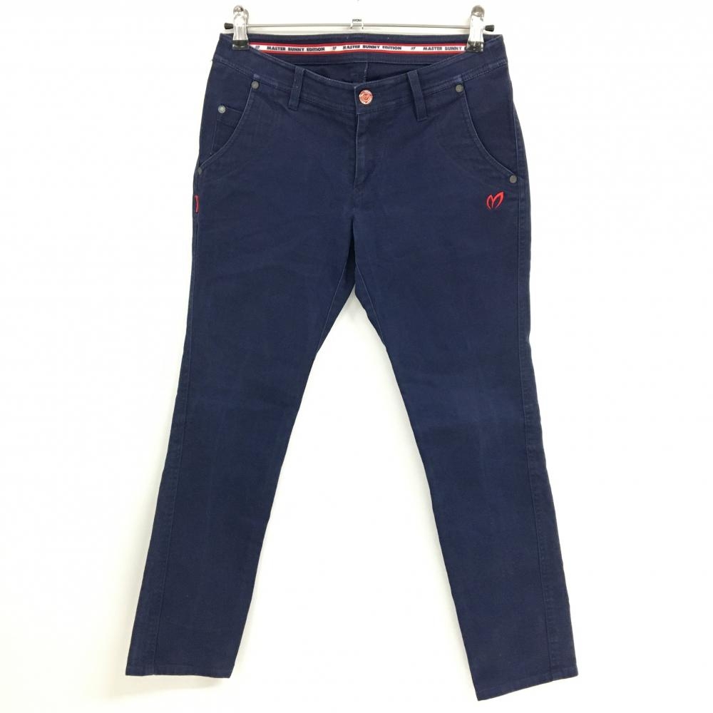 マスターバニー パンツ ネイビー 無地 ロゴ刺しゅう  レディース 1(M) ゴルフウェア MASTER BUNNY EDITION