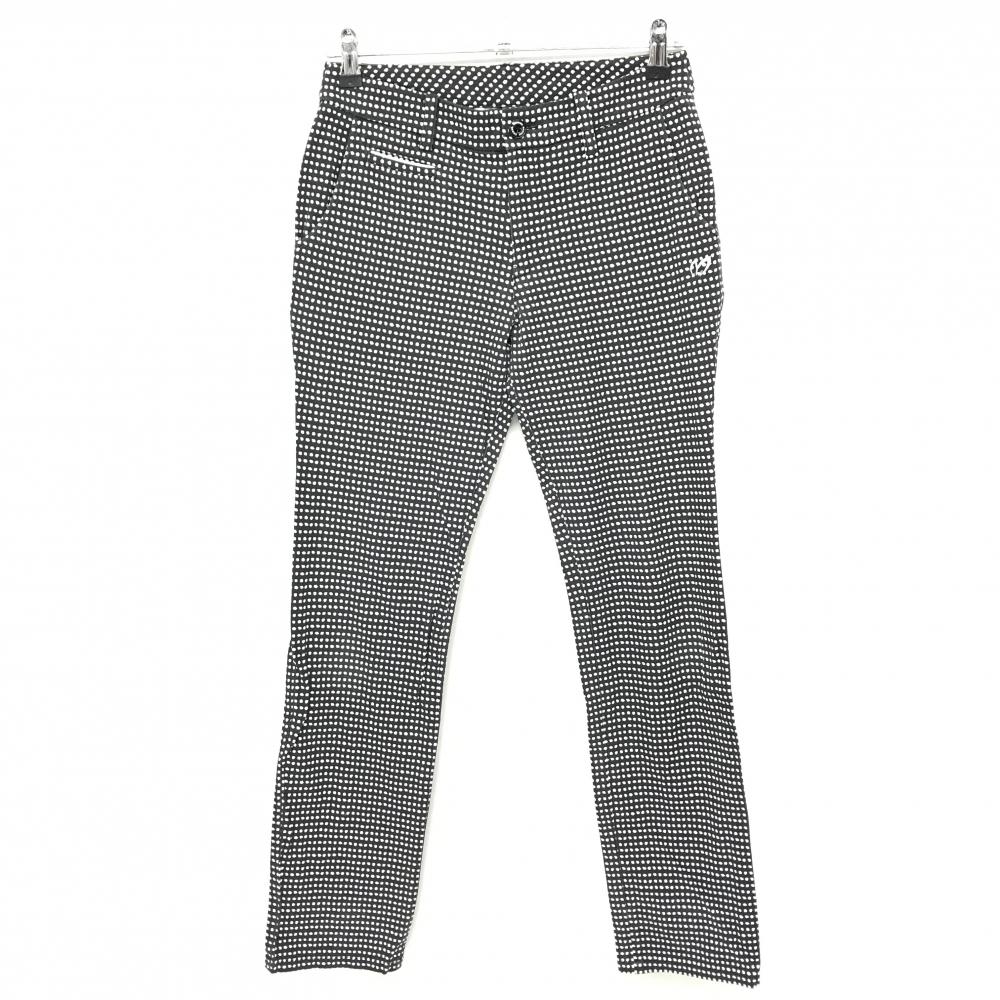 マスターバニー パンツ 黒×白 総柄 全体的に色褪せ レディース 1(M) ゴルフウェア MASTER BUNNY EDITION