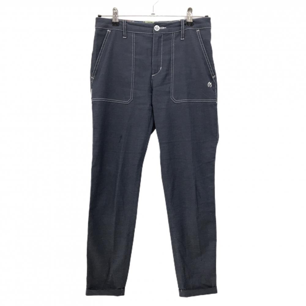 マスターバニー パンツ ネイビー ステッチ白 ロゴ刺しゅう レディース 0(S) ゴルフウェア MASTER BUNNY EDITION