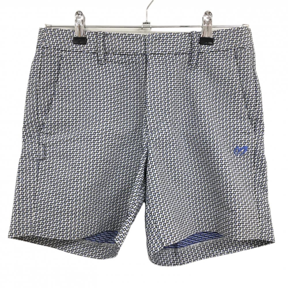 マスターバニー ショートパンツ 白×黒×ライトブルー 総柄 レディース 2(L) ゴルフウェア MASTER BUNNY EDITION