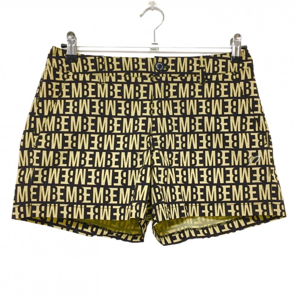 【超美品】マスターバニー ショートパンツ 黒×ベージュ ロゴ総柄 ナイロン混  レディース 0(S) ゴルフウェア MASTER BUNNY EDITION