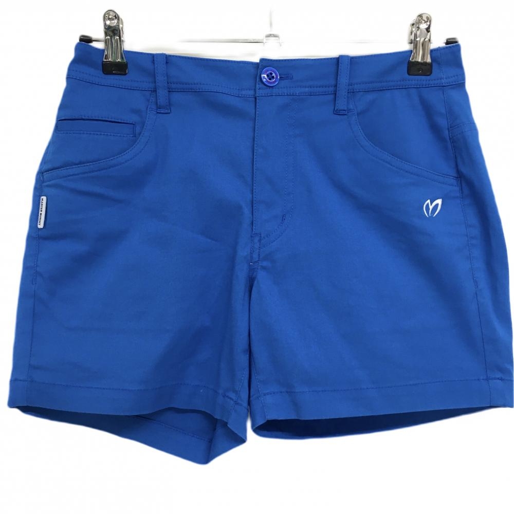 【超美品】マスターバニー ショートパンツ ブルー×白 ロゴ ストレッチ　 レディース S ゴルフウェア MASTER BUNNY EDITION