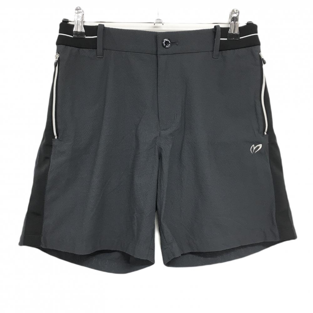 【美品】マスターバニー ショートパンツ グレー×黒 ロゴシルバー レディース  ゴルフウェア サンプル品 MASTER BUNNY EDITION