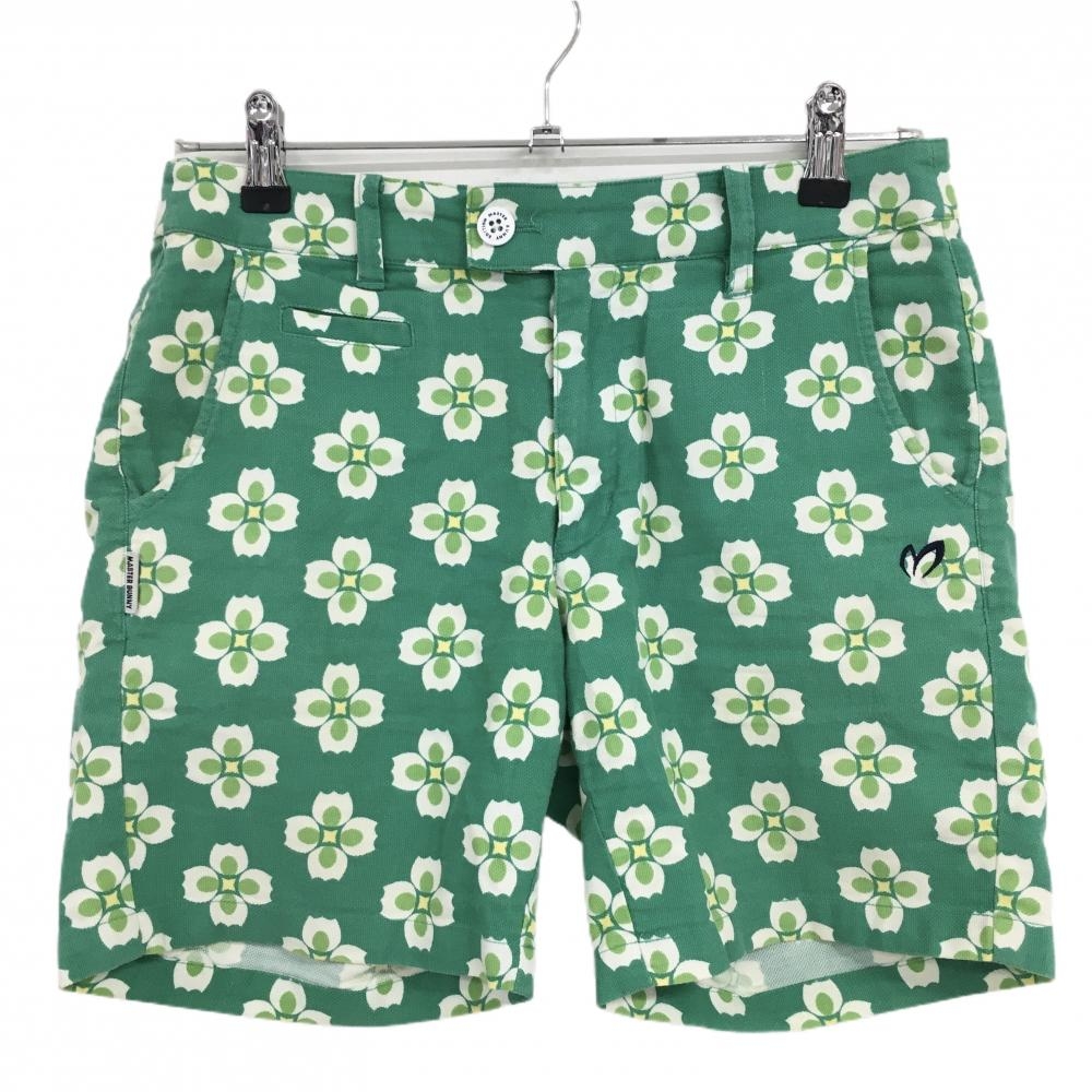 マスターバニー ショートパンツ グリーン×白 花柄 レディース 0(S) ゴルフウェア MASTER BUNNY EDITION