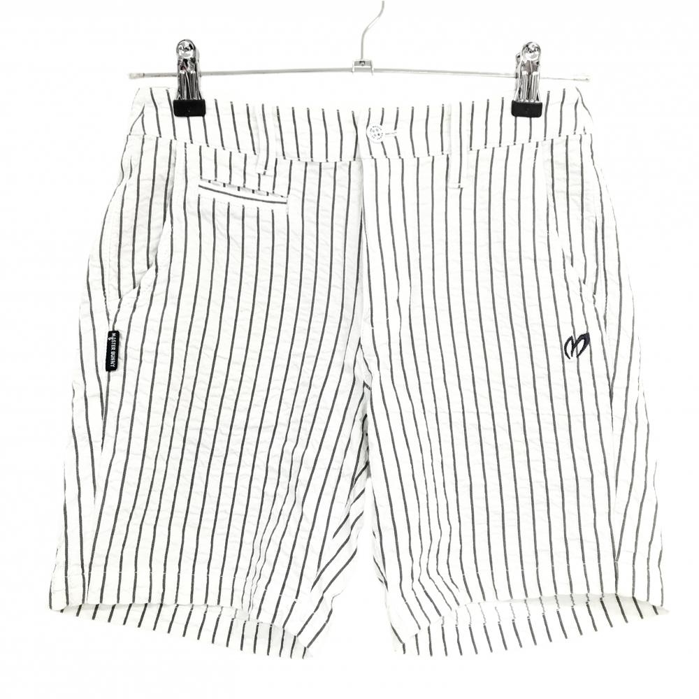 マスターバニー ショートパンツ 白×グレー ストライプ レディース 0(S) ゴルフウェア MASTER BUNNY EDITION