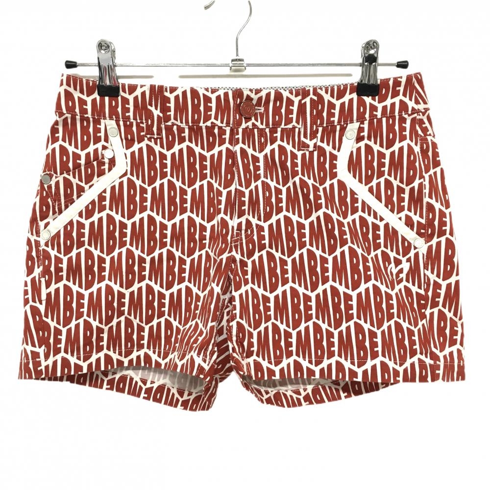 マスターバニー ショートパンツ レッド×白 ロゴ総柄 レディース 1(M) ゴルフウェア MASTER BUNNY EDITION