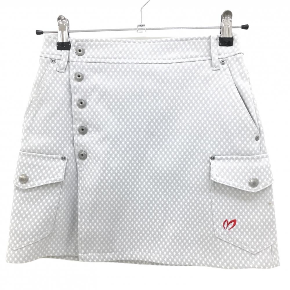 マスターバニー スカート 白×ライトグレー チェック  レディース 0(S) ゴルフウェア MASTER BUNNY EDITION
