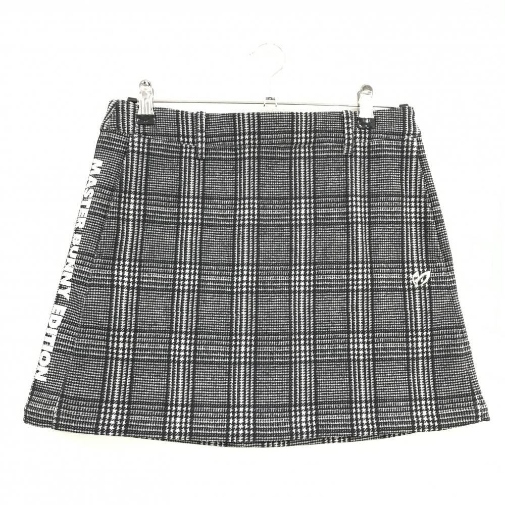 【超美品】マスターバニー スカート 黒×白 グレンチェック 裏起毛  レディース 1(M) ゴルフウェア MASTER BUNNY EDITION