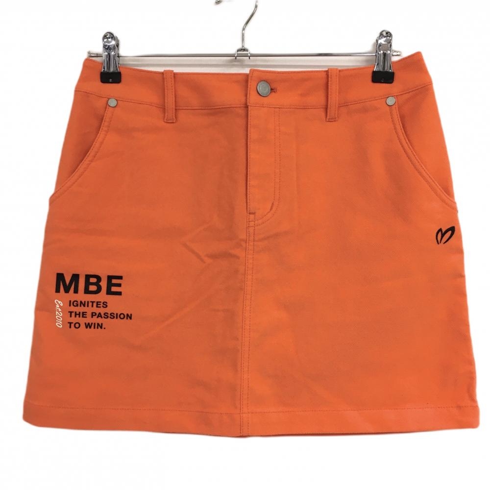 【超美品】マスターバニー スカート オレンジ ストレッチ 表微起毛 保温性 レディース 2(L) ゴルフウェア MASTER BUNNY EDITION