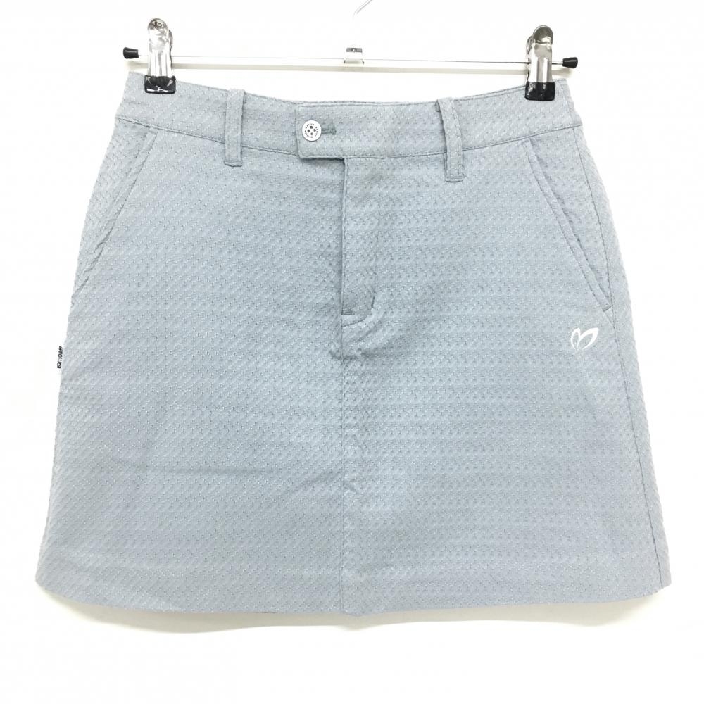 【超美品】マスターバニー スカート グレー 織生地 ロゴ白  レディース 0(S) ゴルフウェア MASTER BUNNY EDITION