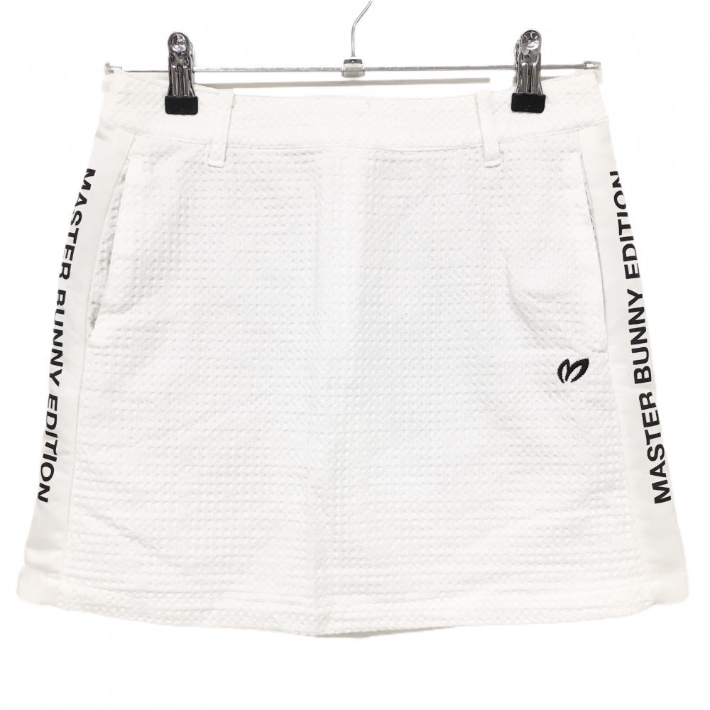 【美品】マスターバニー スカート 白 織生地 サイドロゴ レディース 00(XS) ゴルフウェア 2023年モデル MASTER BUNNY EDITION