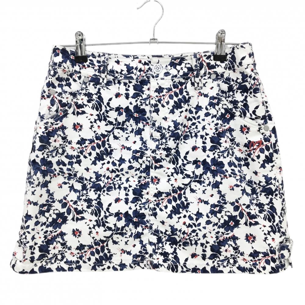 マスターバニー スカート 白×ネイビー 花柄 レディース 1(M) ゴルフウェア MASTER BUNNY EDITION