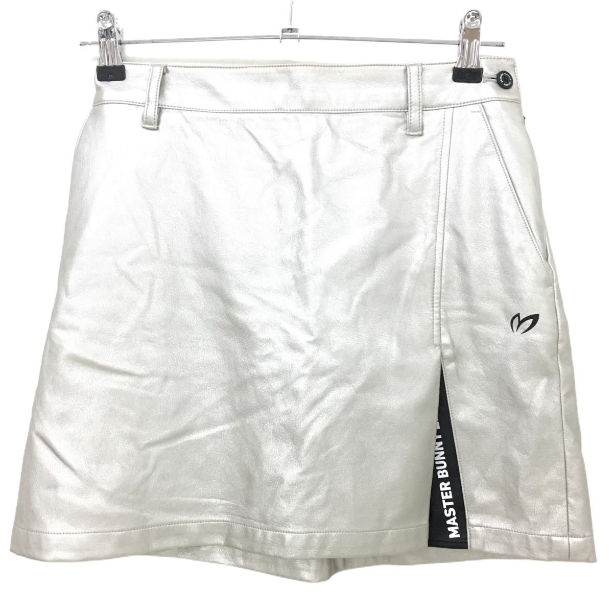 マスターバニー スカート シルバー×黒 ウエスト一部ゴム 裏地付 レディース 0(S) ゴルフウェア MASTER BUNNY EDITION