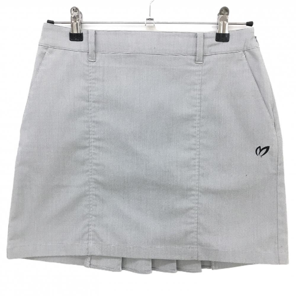 【美品】マスターバニー スカート 白×グレー ストレッチ 背面裾一部プリーツ レディース 0(S) ゴルフウェア MASTER BUNNY EDITION