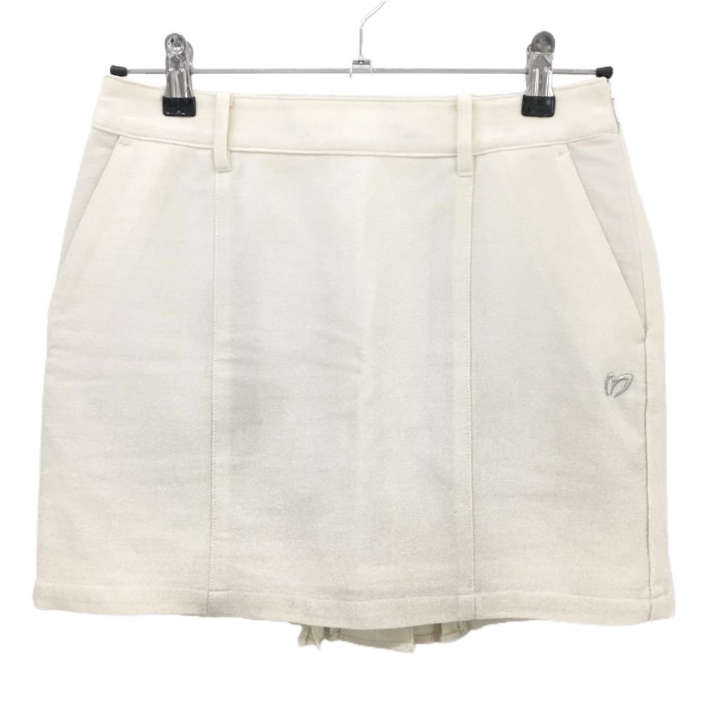 【超美品】マスターバニー スカート アイボリー ウール混 裏地付 レディース 0(S) ゴルフウェア MASTER BUNNY EDITION
