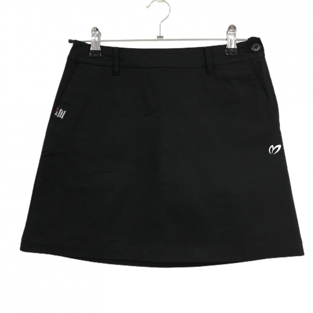 【美品】マスターバニー スカート 黒 ロゴ白 レディース 0(S) ゴルフウェア MASTER BUNNY EDITION