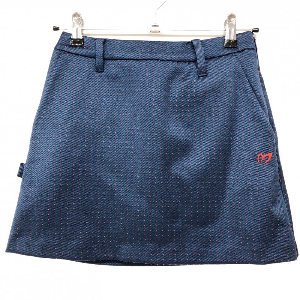 【新品】マスターバニー スカート ネイビー×レッド ピンドット 内側インナーパンツ レディース 00(XS) ゴルフウェア MASTER BUNNY EDITION