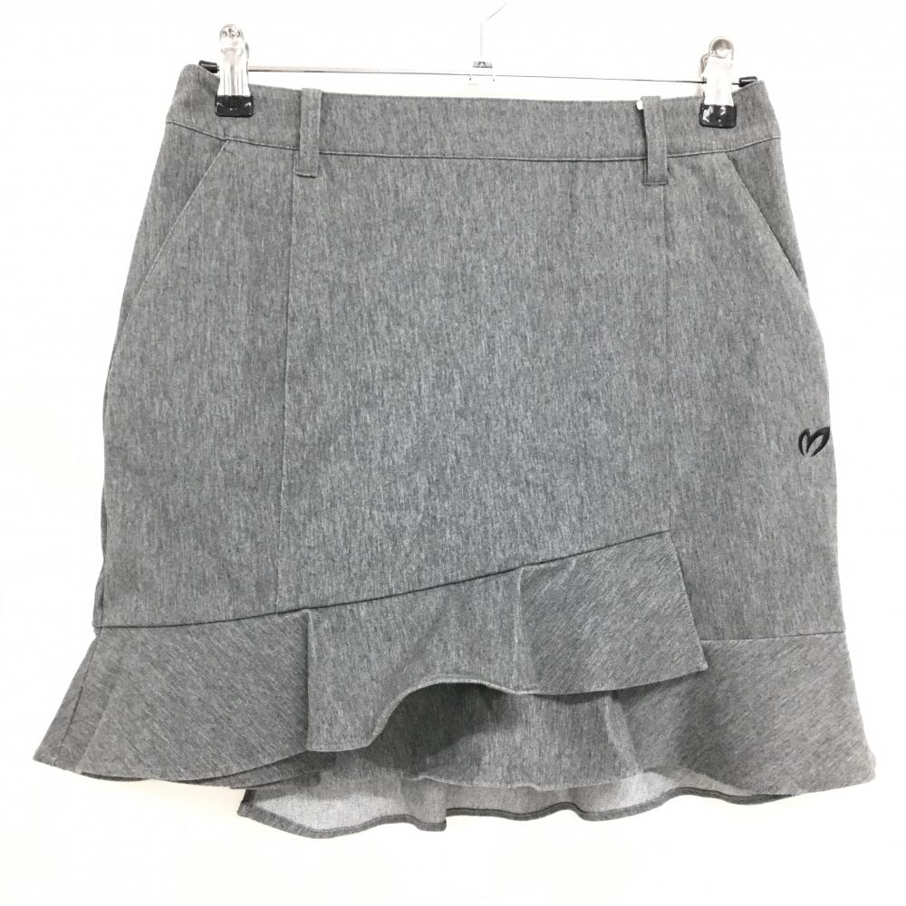 【新品】マスターバニー スカート 杢グレー 裾フリル  レディース 1(M) ゴルフウェア MASTER BUNNY EDITION