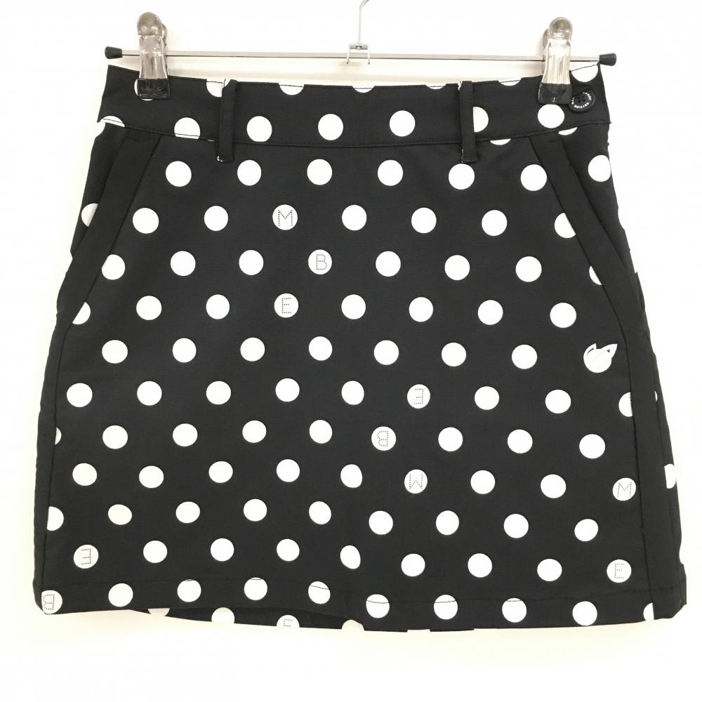 【超美品】マスターバニー スカート 黒×白 ドット ストレッチ  レディース 00(XS) ゴルフウェア MASTER BUNNY EDITION