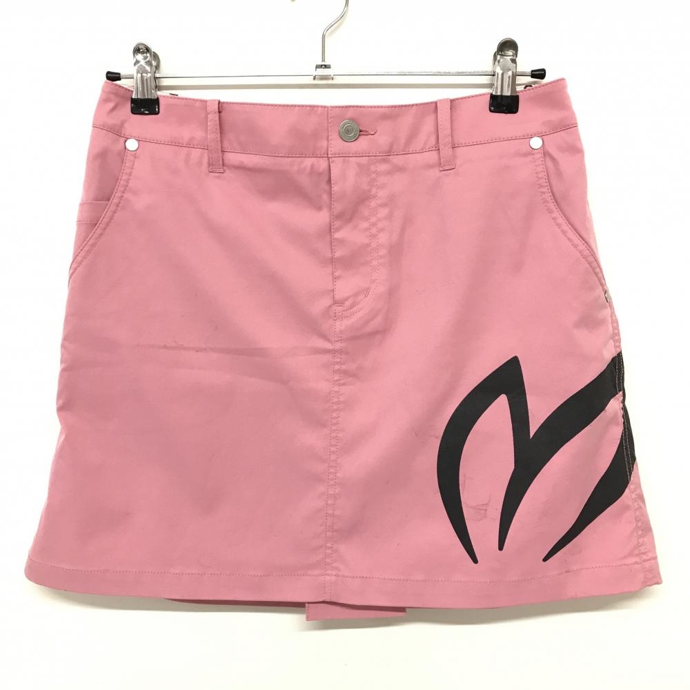 マスターバニー スカート ピンク×白 ビッグロゴ 10周年 レディース 2(L) ゴルフウェア MASTER BUNNY EDITION