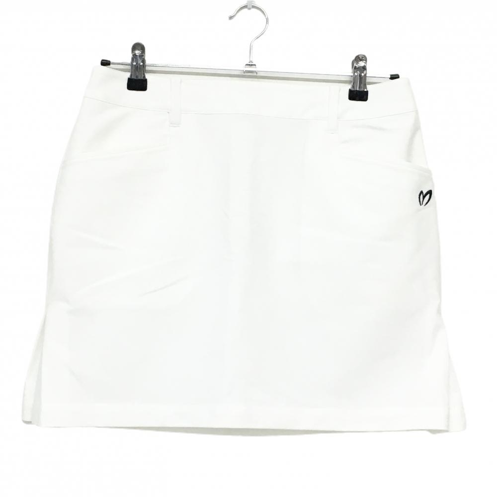 【超美品】マスターバニー スカート 白 無地 サイド裾パンチング レディース 2(L) ゴルフウェア 2025年モデル MASTER BUNNY EDITION