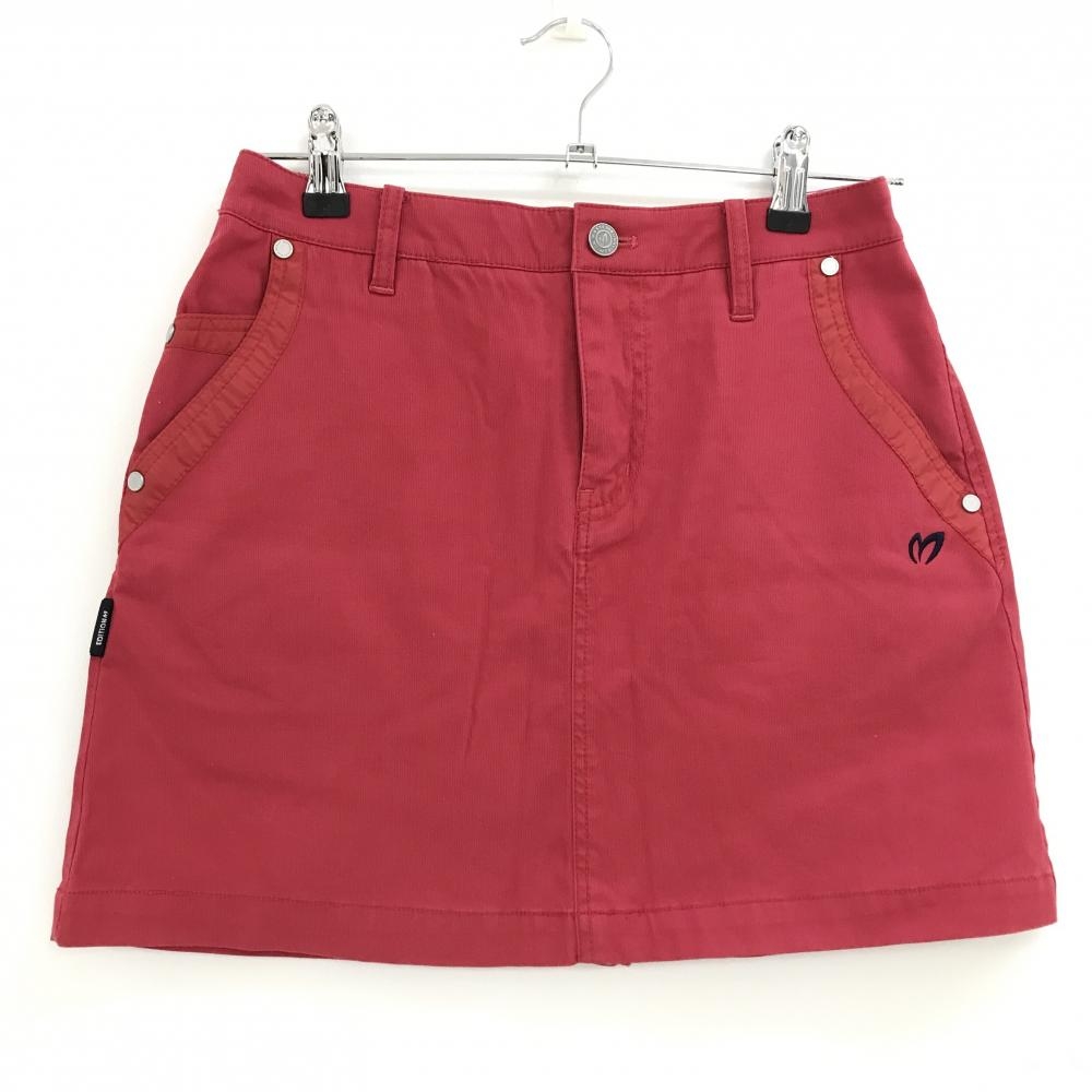 【美品】マスターバニー スカート レッド ロゴ刺しゅう 無地 レディース 0(S) ゴルフウェア MASTER BUNNY EDITION