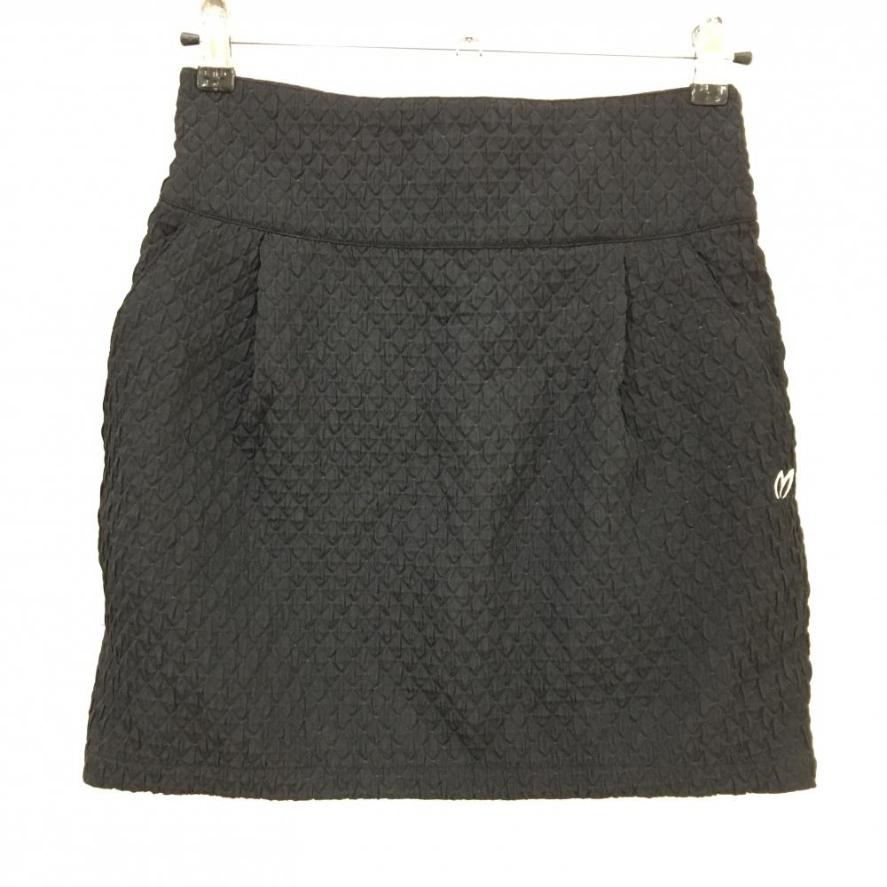 【超美品】マスターバニー スカート 黒 凹凸織生地 ラメ  レディース 1(M) ゴルフウェア 2023年モデル MASTER BUNNY EDITION