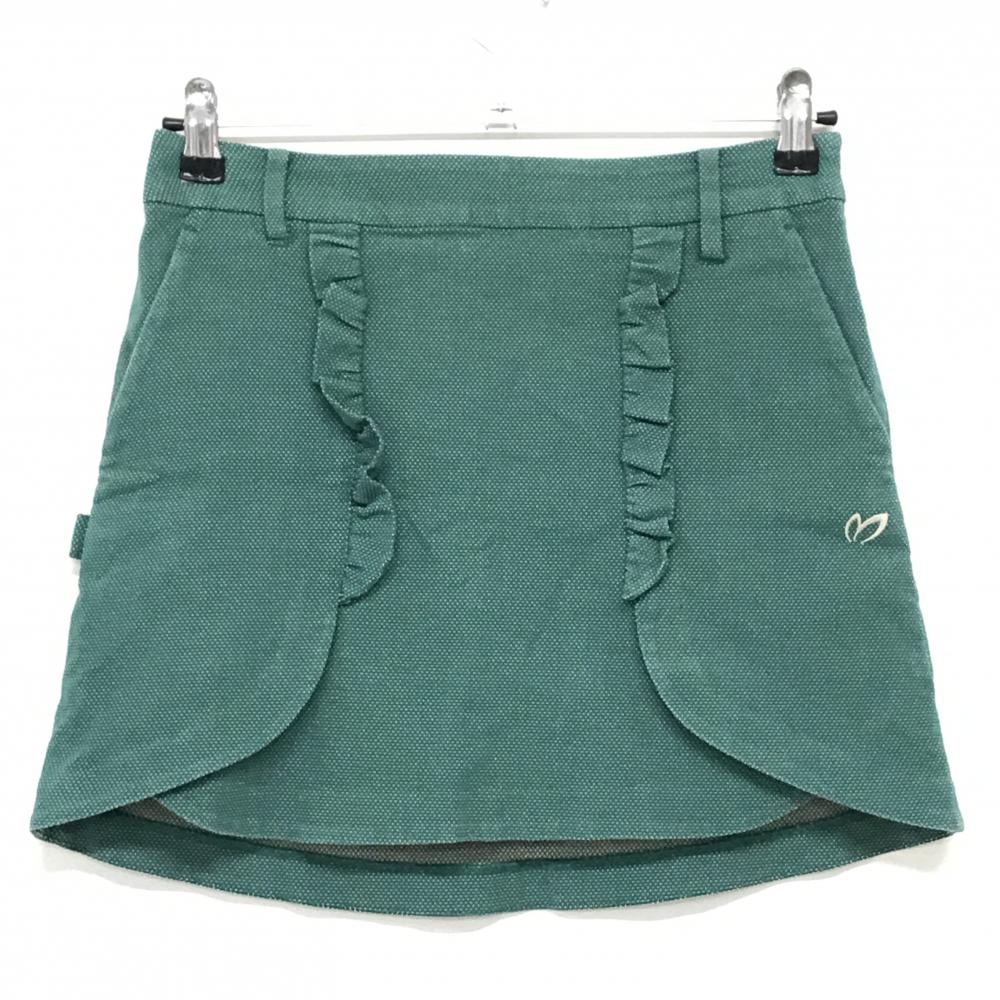 マスターバニー スカート グリーン×ベージュ ドット調 ストレッチ  レディース 0(S) ゴルフウェア MASTER BUNNY EDITION