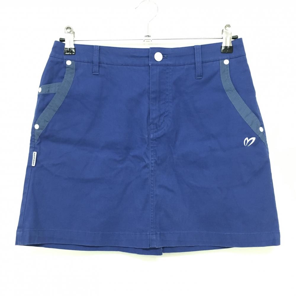 マスターバニー スカート ブルー ロゴ白 ベルト部裏斜めストライプ  レディース 1(M) ゴルフウェア MASTER BUNNY EDITION