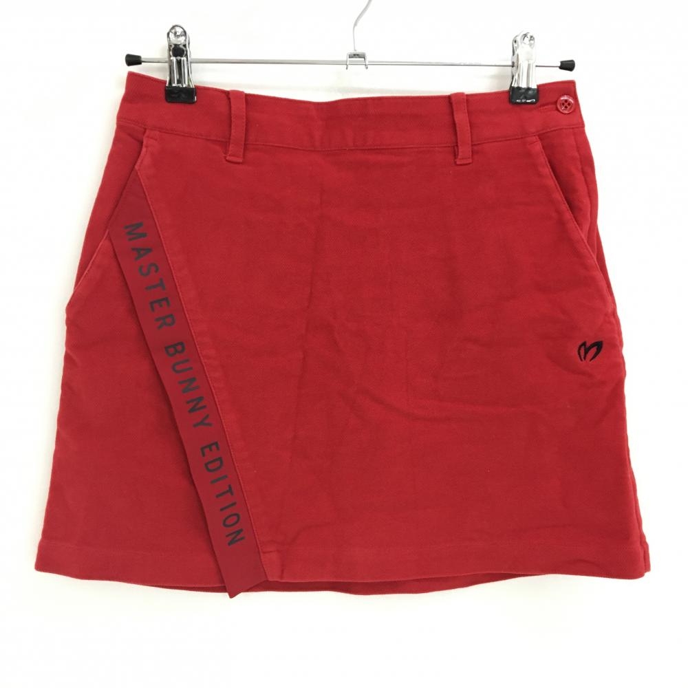 【美品】マスターバニー スカート レッド ロゴプリント  レディース 0(S) ゴルフウェア MASTER BUNNY EDITION