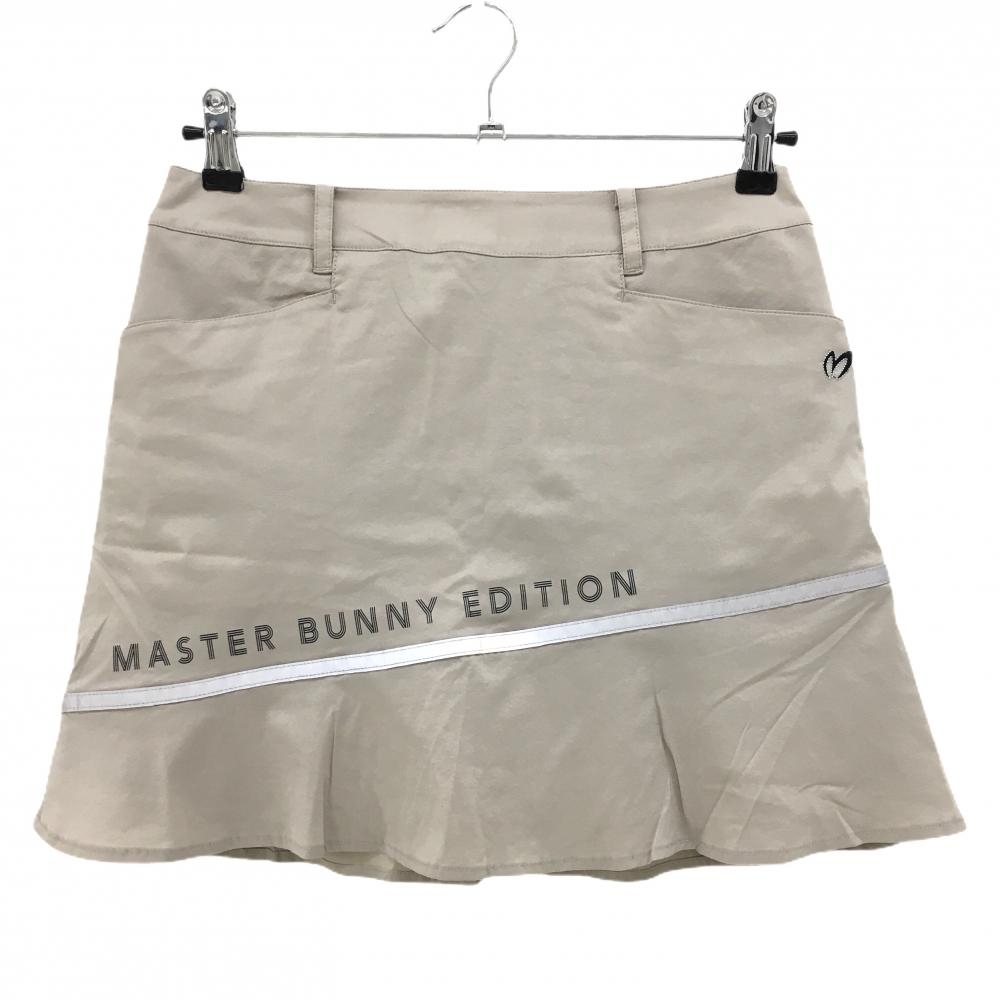 【美品】マスターバニー スカート グレージュ×黒 裏地付 ロゴプリント レディース 0(S) ゴルフウェア 2024年モデル MASTER BUNNY EDITION
