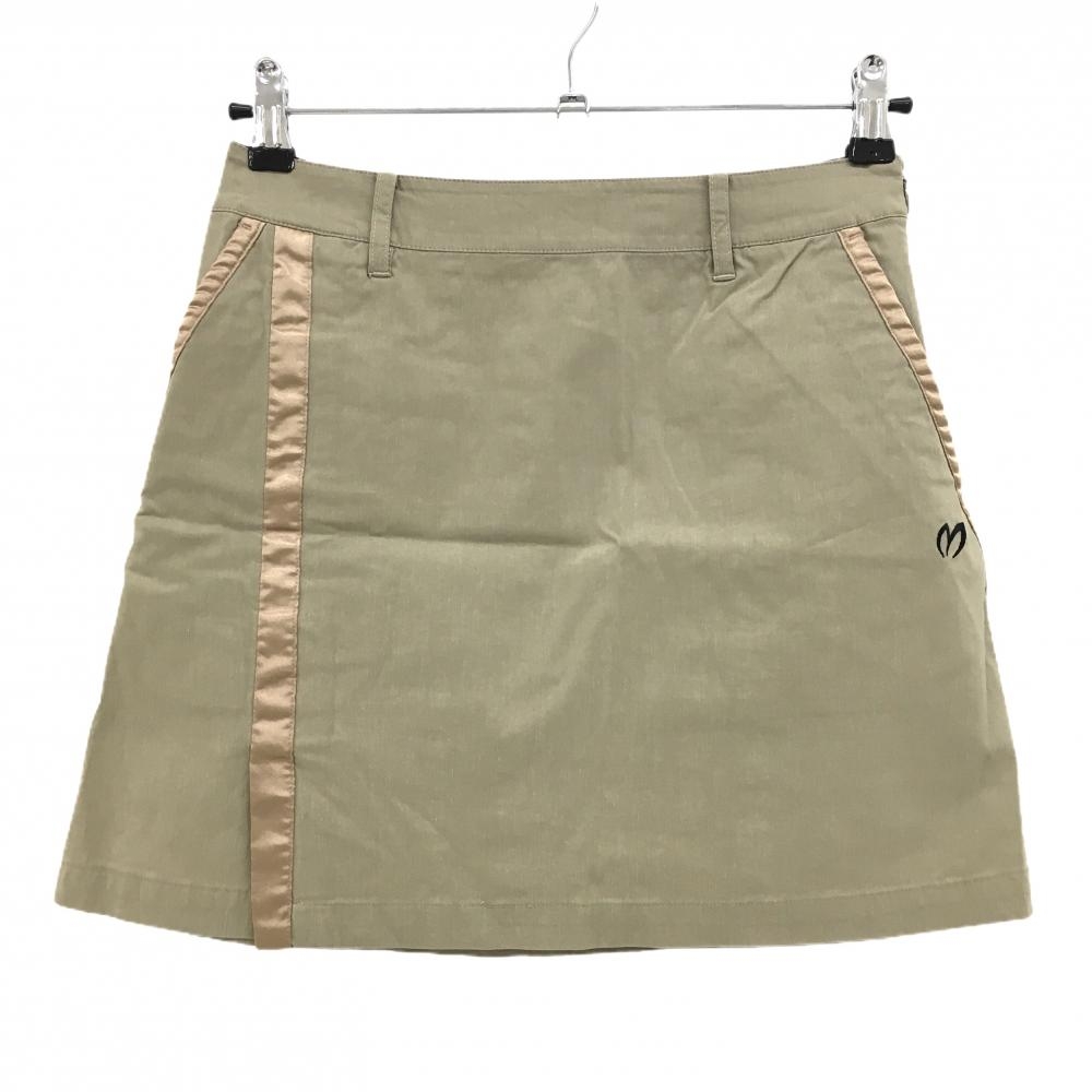 【美品】マスターバニー スカート ベージュ系×ライトブラウン ロゴ刺しゅう レディース 0(S) ゴルフウェア MASTER BUNNY EDITION