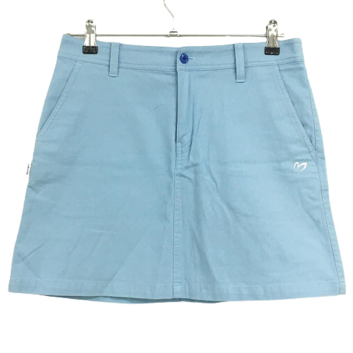 【美品】マスターバニー スカート ライトブルー ストレッチ 裏地付 レディース 2(L) ゴルフウェア MASTER BUNNY EDITION
