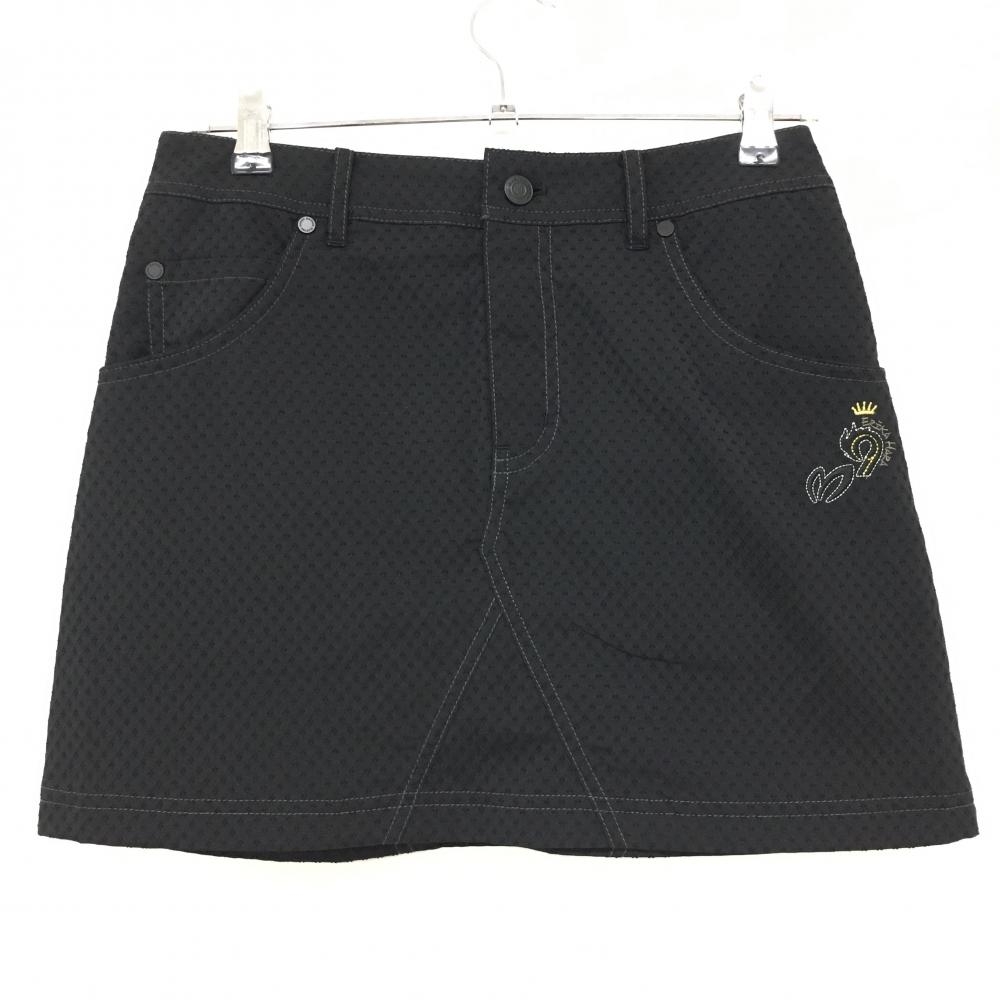 【超美品】マスターバニー スカート 黒 地模様 原英莉花コラボ 15周年 レディース 1(M) ゴルフウェア 2025年モデル MASTER BUNNY EDITION
