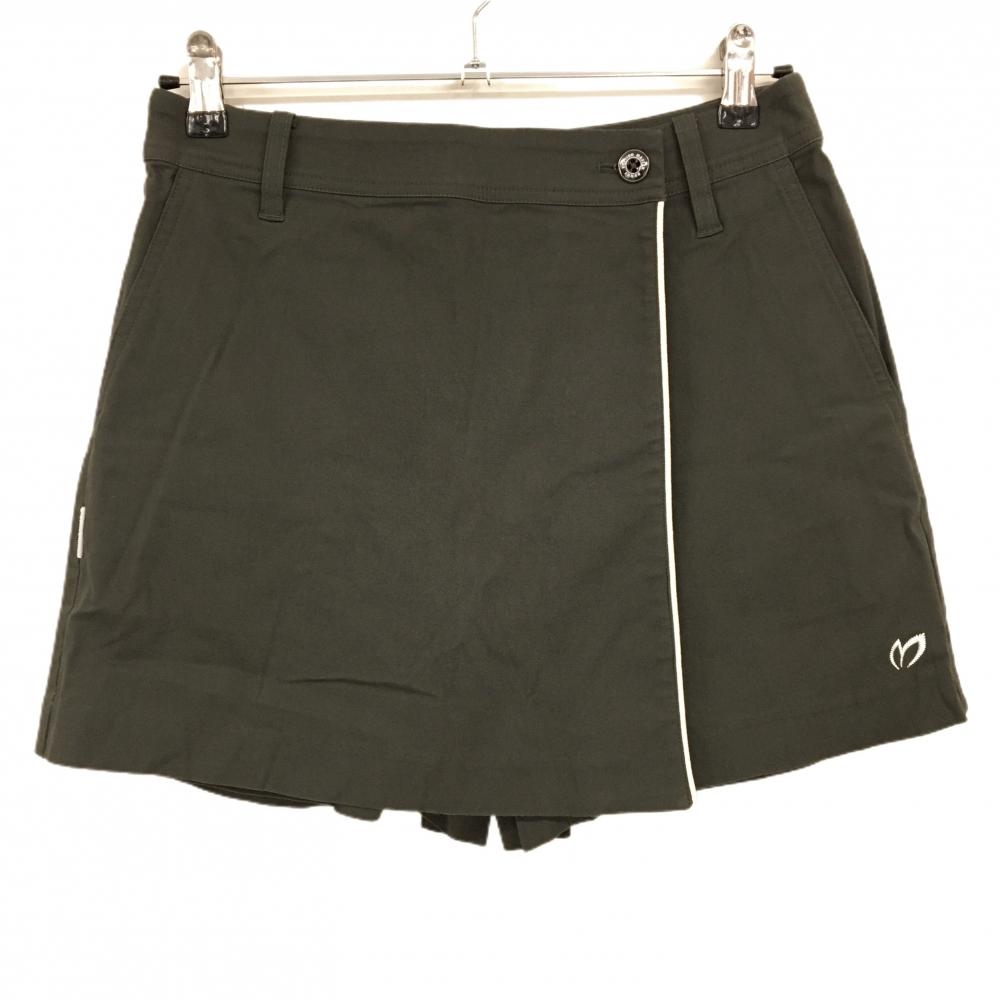 【美品】マスターバニー キュロットスカート ブラウン系 裾ロゴ刺しゅう レディース 1(M) ゴルフウェア MASTER BUNNY EDITION
