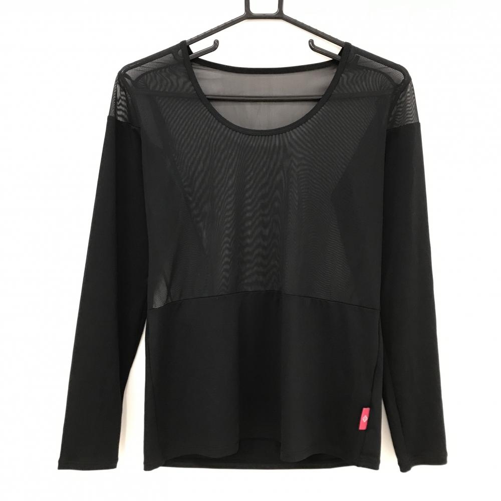 【超美品】マリクレール インナーシャツ 黒 一部メッシュ レディース L ゴルフウェア marie claire