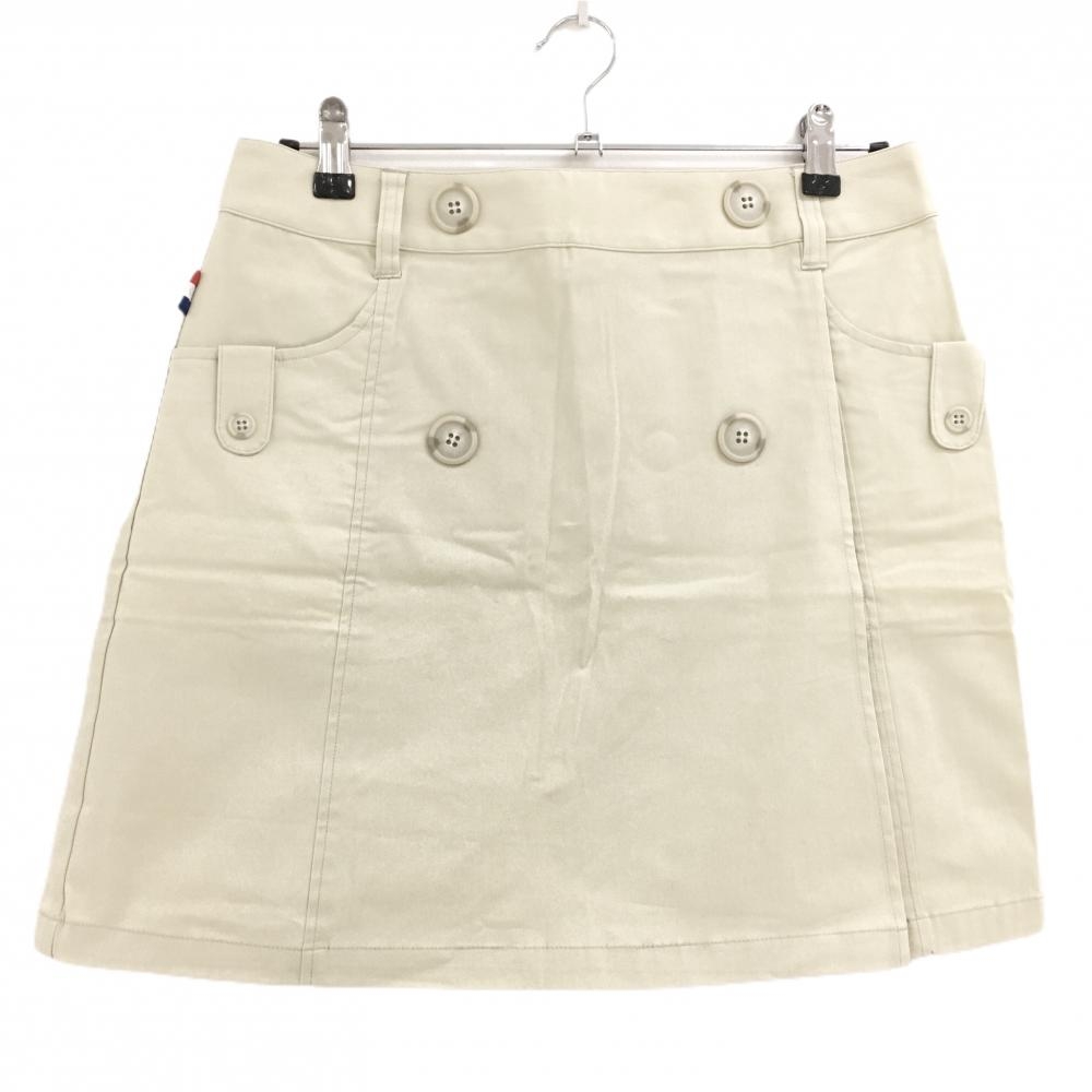 【新品】マリクレール スカート ベージュ 前ボタン ポケット着脱可  レディース LL ゴルフウェア marie claire