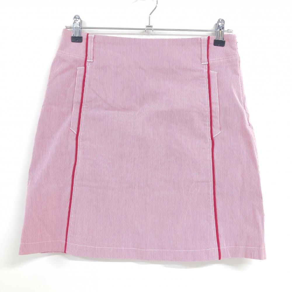 【超美品】マリクレールスポール スカート レッド×白 細ストライプ ストレッチ レディース M ゴルフウェア marie claire