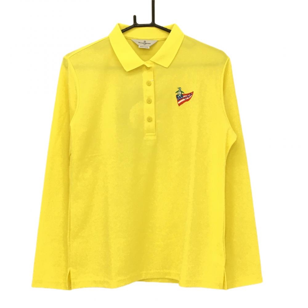 【新品】マンシングウェア 長袖ポロシャツ イエロー 遮熱 吸汗速乾 UPF15 レディース LL ゴルフウェア Munsingwear