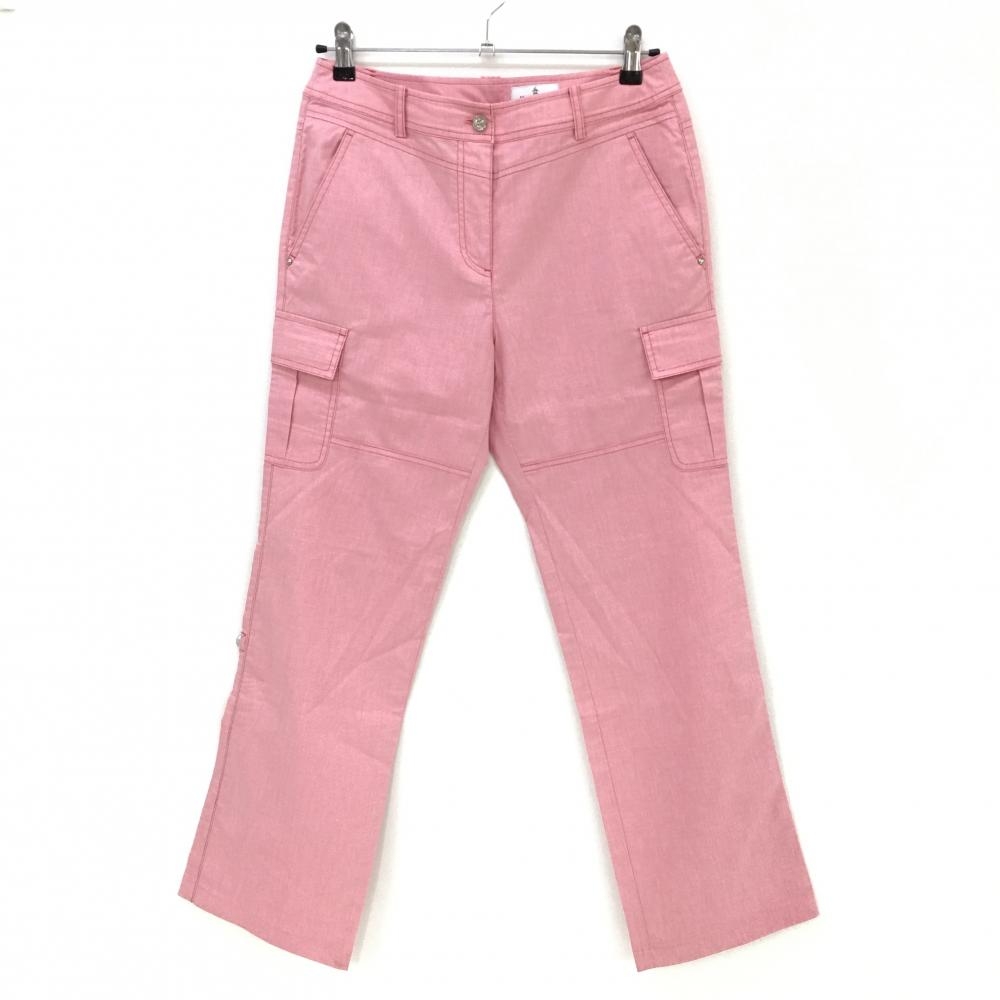 【美品】マンシングウェア カーゴパンツ レッド 裾ロールアップ可 レディース 11 ゴルフウェア Munsingwear