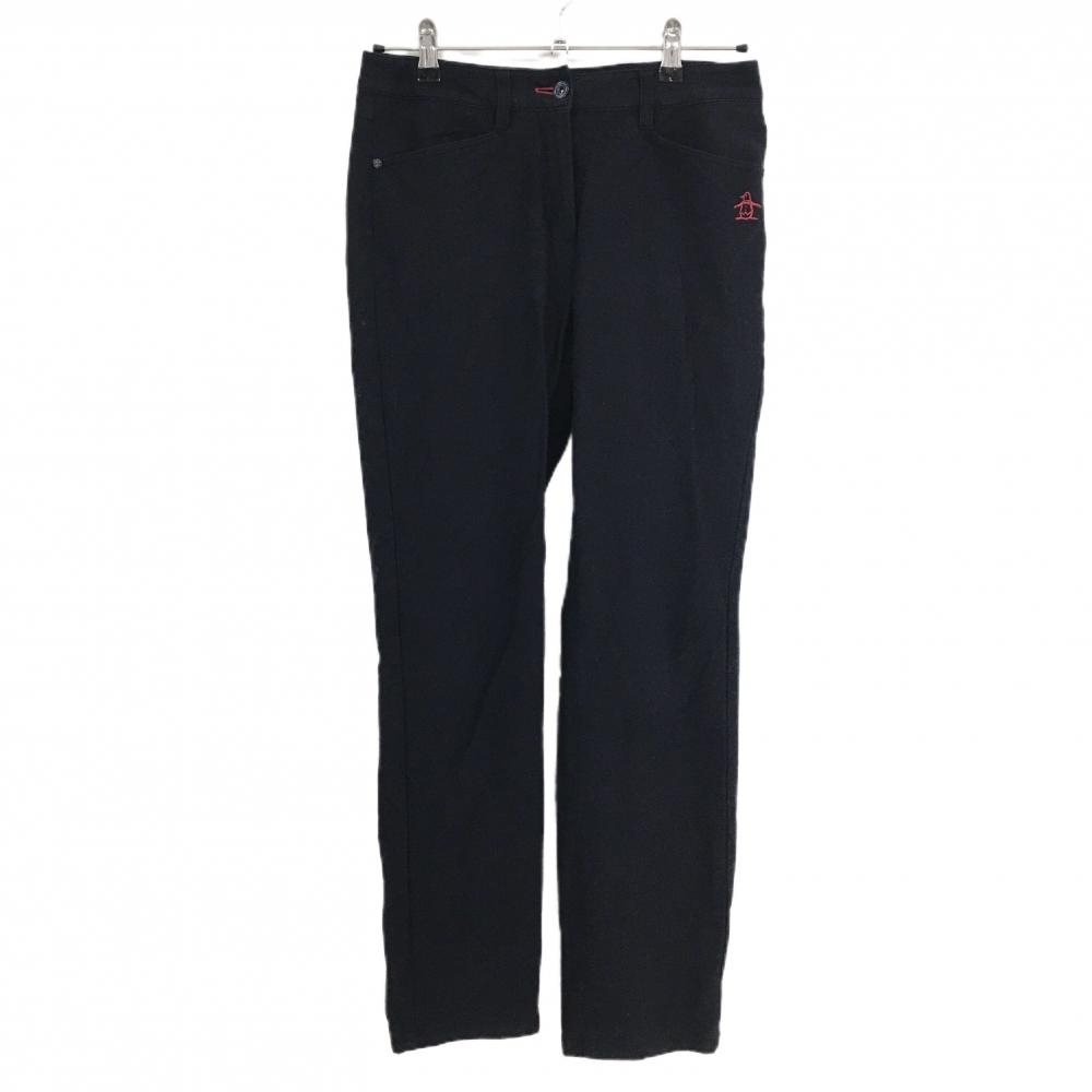 マンシングウェア パンツ ネイビー ロゴレッド ストレッチ レディース 9 ゴルフウェア Munsingwear