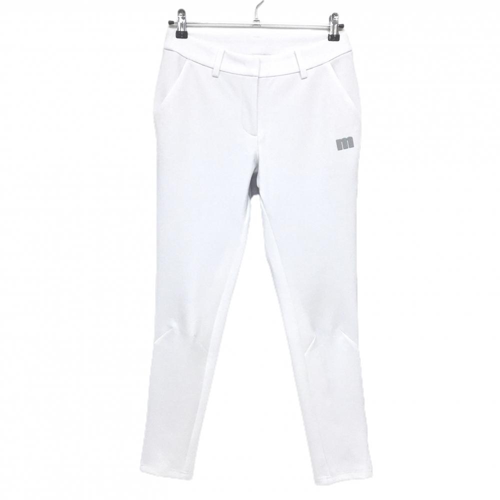 【超美品】マンシングウェア パンツ 白×グレー バイカラー ストレッチ  レディース 9 ゴルフウェア Munsingwear